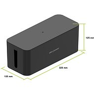 AlzaPower Cable Box Basic Medium černý - Organizér kabelů