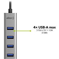 AlzaPower AluCore USB-A (M) na 4× USB-A (F) vesmírně šedá - USB Hub