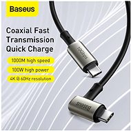 Baseus Hammer Type-C PD USB-C 3.1 Gen2 100W (20V / 5A / 10Gbps) 1.5m Black - Datový kabel