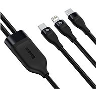 Baseus Flash 2in1 USB-C - USB-C + ligthning (80W+20W) 1,5m black - Datový kabel