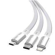 Baseus Bright Mirror 3v1 zatahovací datový kabel USB - M+L+C 3.5A 1.2m White - Datový kabel