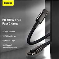 Baseus Tungsten Gold Fast Charging Data Cable Type-C (USB-C) 100W 2m Black - Datový kabel
