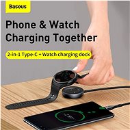 Baseus Cafule Series Data Cable USB to USB-C + Watch Charging Dock for Huawei / Honor 1.5m Gray - Datový kabel