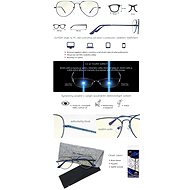 GLASSA Blue Light Blocking Glasses PCG 09, dioptrie: +2.00 modrá - Brýle na počítač