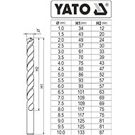 YATO Sada vrtáků na kov 19ks HSS-COBALT 1-10mm - Sada vrtáků do železa