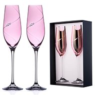 Diamante sklenice na šampaňské Silhouette City Pink s kamínky Swarovski 210 ml 2KS - Sklenice na šampaňské