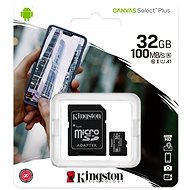 Kingston MicroSDHC 32GB Canvas Select Plus + SD adaptér - Paměťová karta