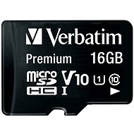 Verbatim MicroSDHC 16GB Premium + SD adaptér - Paměťová karta