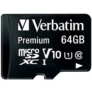 Verbatim MicroSDXC 64GB Premium + SD adaptér - Paměťová karta