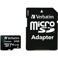 Verbatim MicroSDXC 64GB Premium + SD adaptér - Paměťová karta