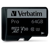 Verbatim MicroSDXC 64GB Pro + SD adaptér - Paměťová karta