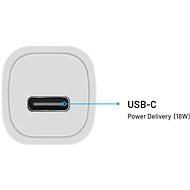 FIXED Car s USB-C výstupem a USB-C/Lightning kabelu podpora PD 1m  MFI 18W bílá - Nabíječka do auta