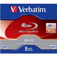 VERBATIM BD-RE SL 25GB, 2x, jewel case 5 ks - Média