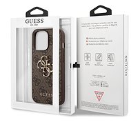Guess PU 4G Metal Logo Zadní Kryt pro Apple iPhone 13 Pro Brown - Kryt na mobil