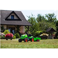 Šlapací traktor s vlečnou a otevírací kapotou zelený - Šlapací traktor