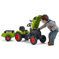Falk Šlapací traktor 2041C Claas Arion s vlečkou a otvírací kapotou - Šlapací traktor