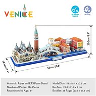 Cubicfun 3D puzzle CityLine panorama: Benátky 126 dílků - 3D puzzle