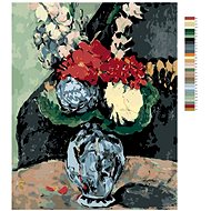 Malování podle čísel - Dahlie v delftské váze (P. Cézanne), 40x50 cm, bez rámu a bez vypnutí plátna - Malování podle čísel
