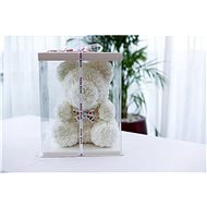 Rose Bear Bílý medvídek z růží 38 cm - Medvídek z růží