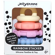 Jellystone Designs Skládací pyramida s kousátky - pastelová - Navlékací kroužky