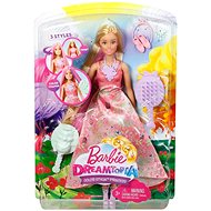 Mattel Barbie v růžových šatech s květinamy - Panenka