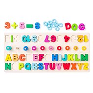 Woody Didaktická destička s počítáním, písmeny a číslicemi - Didaktická hračka