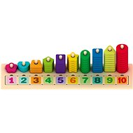 Dřevěná vkládačka s barevnými kostkami s čísly - Dřevěná hračka