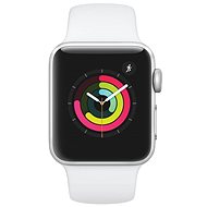 Apple Watch Series 3 38mm GPS Stříbrný hliník s bílým sportovním řemínkem - Chytré hodinky