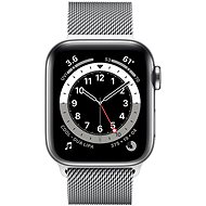 Apple Watch Series 6 40mm Cellular Stříbrný nerez se stříbrným milánským tahem - Chytré hodinky