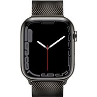 Apple Watch Series 7 45mm Cellular Grafitový nerez s grafitovým milánským tahem - Chytré hodinky