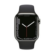 Apple Watch Series 7 45mm Cellular Grafitový nerez s temně inkoustovým sportovním řemínkem - Chytré hodinky
