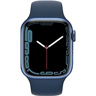 Apple Watch Series 7 41mm Modrý hliník s hlubokomořsky modrým sportovním řemínkem - Chytré hodinky