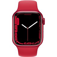 Apple Watch Series 7 41mm Červený hliník s červeným sportovním řemínkem - Chytré hodinky