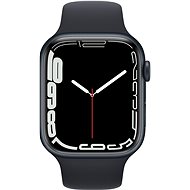Apple Watch Series 7 45mm Temně inkoustový hliník s temně inkoustovým sportovním řemínkem - Chytré hodinky