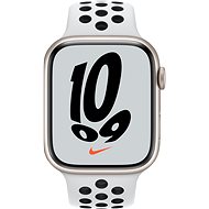 Apple Watch Nike Series 7 45mm Cellular Hvězdně bílý hliník s platinovým/černým sportovním řemínkem  - Chytré hodinky