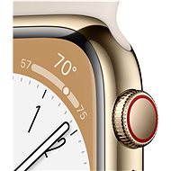 Apple Watch Series 8 41mm Cellular Zlatý nerez s hvězdně bílým sportovním řemínkem - Chytré hodinky