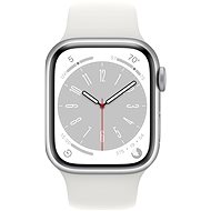 Apple Watch Series 8 41mm Stříbrný hliník s bílým sportovním řemínkem - Chytré hodinky