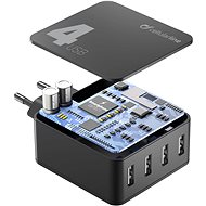 Cellularline Multipower 4 s technologií Smartphone Detect 4 x USB port 42W černá  - Nabíječka do sítě