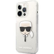 Karl Lagerfeld TPU Full Glitter Karl Head Kryt pro Apple iPhone 13 Pro Silver - Kryt na mobil