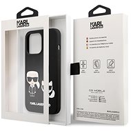 Karl Lagerfeld and Choupette Liquid Silicone pro Apple iPhone 13 Pro Black - Kryt na mobil