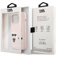 Karl Lagerfeld and Choupette Liquid Silicone pro Apple iPhone 13 Pro Pink - Kryt na mobil