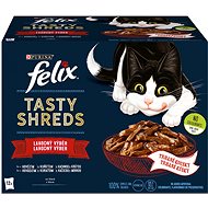 Felix Tasty Shreds s hovězím, kuřetem, kachnou, krůtou ve šťávě 12 x 80 g - Kapsička pro kočky