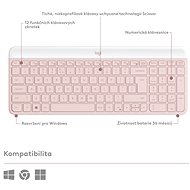 Logitech Slim Wireless Combo MK470, růžová - US - Set klávesnice a myši