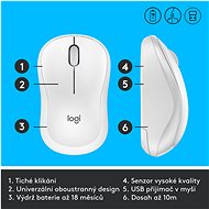 Logitech Wireless Mouse M220 Silent, bílá - Myš
