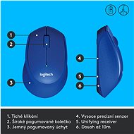 Logitech Wireless Mouse M330 Silent Plus, modrá - Myš