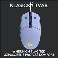 Logitech G102 LIGHTSYNC, Lilac - Herní myš