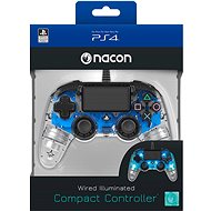 Nacon Wired Compact Controller PS4 - průhledný modrý - Gamepad