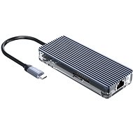 Orico USB-C Hub 8 in 1 Transparent, SD/TF reader, Power Delievery, Ethernet - USB Hub