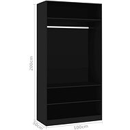 Šatní skříň černá 100 x 50 x 200 cm dřevotříska 800226 - Šatní skříň