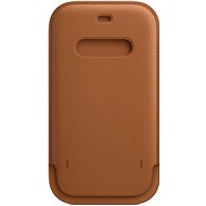 Apple iPhone 12 a 12 Pro Kožený návlek s MagSafe sedlově hnědý - Pouzdro na mobil